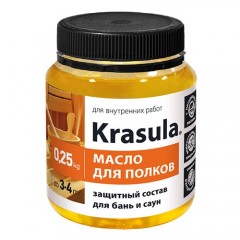 Защитный состав для бань и саун Krasula масло для полков (0,25 кг)